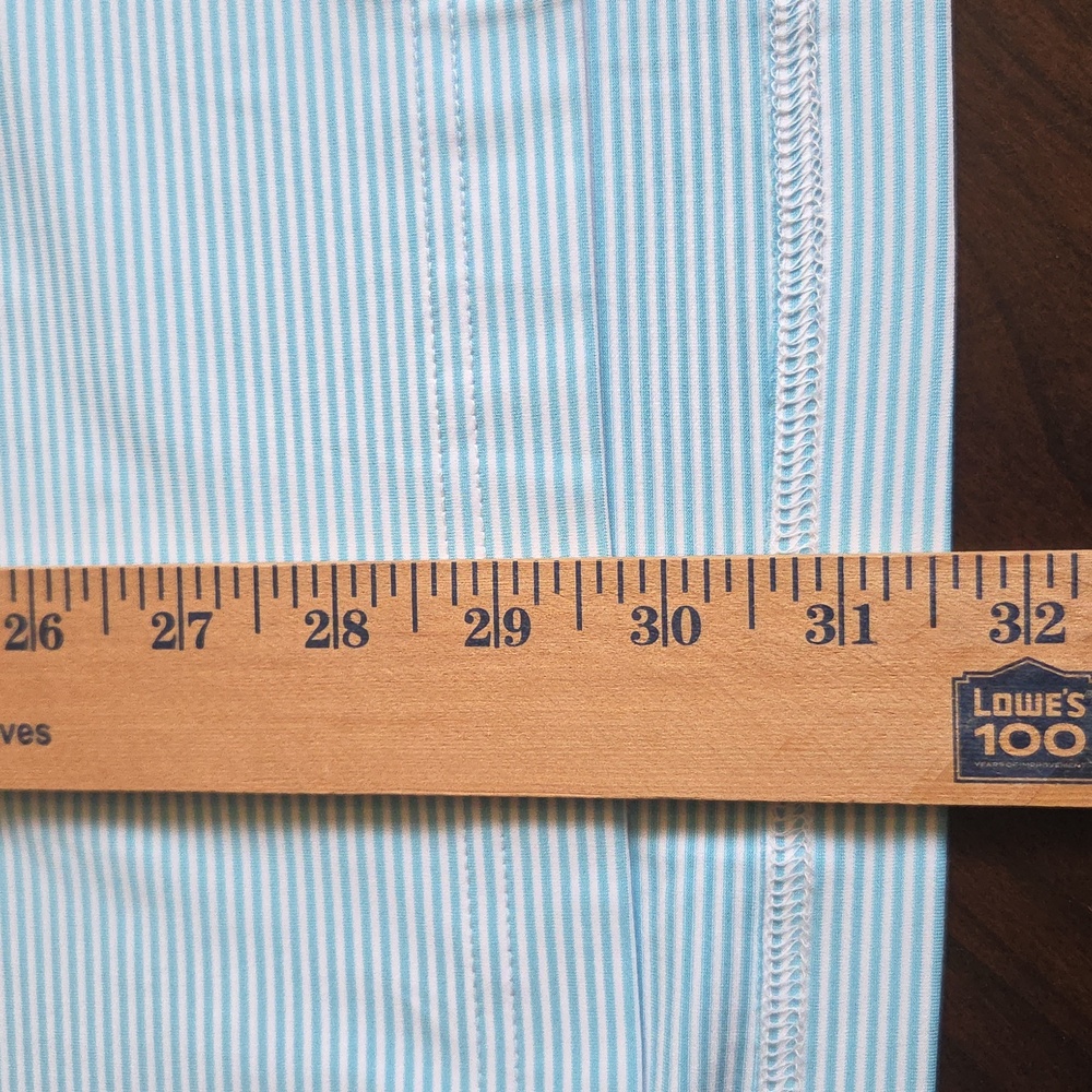 Beautiful Men's Turquoise And White Striped Golf Shirt In New Perfect Condition! - Picture 14 of 14